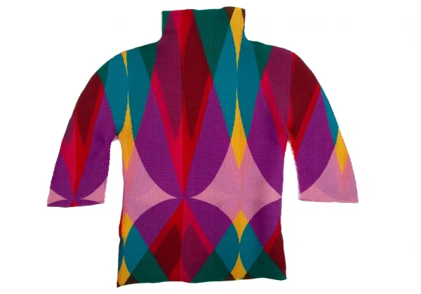 イッセイミヤケミーISSEY MIYAKE me カラフルプリントハイネックカットソー マルチF K-111489_009