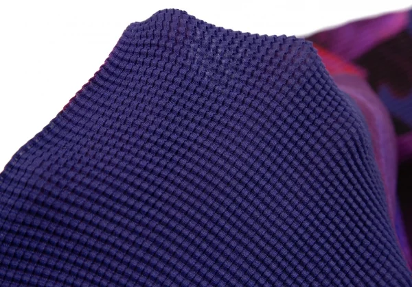 イッセイミヤケミーISSEY MIYAKE me グラフィックプリントカットソー 青マルチF K-111490_010