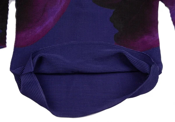 イッセイミヤケミーISSEY MIYAKE me グラフィックプリントカットソー 青マルチF K-111490_008
