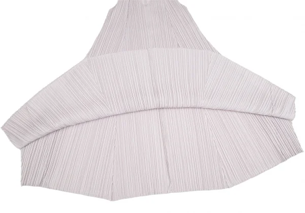 プリーツプリーズPLEATS PLEASE プリーツフレアシルエットVネックノースリーブワンピース ライトモカグレー2 K-111500_007