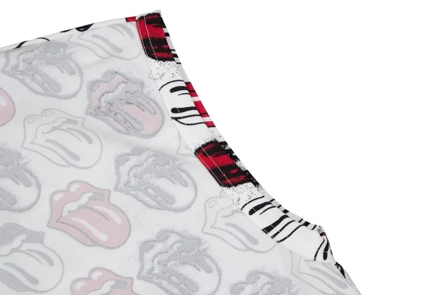 コムデギャルソン オムプリュスCOMME des GARCONS HOMME PLUS ローリングストーンズ リップアンドタン総柄プリントインサイドアウトノースリーブ 白M K-111521_005