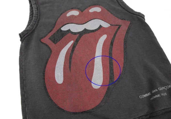 コムデギャルソン オムプリュスCOMME des GARCONS HOMME PLUS ローリングストーンズ リップアンドタンプリントノースリーブスウェット グレーM K-111522_007