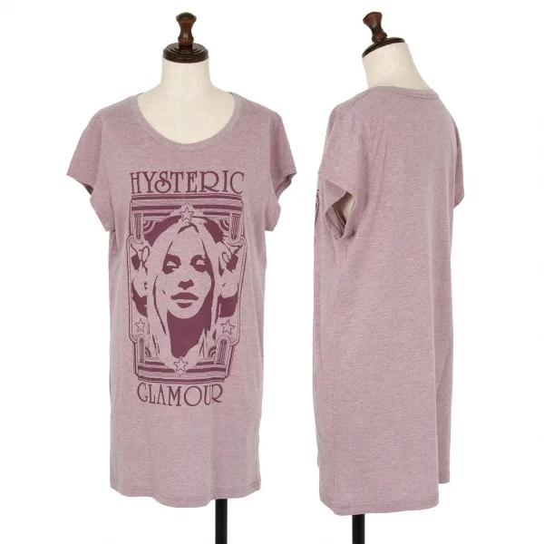 ヒステリックグラマーHYSTERIC GLAMOUR ガールプリントフレンチスリーブTシャツ 杢ピンクF K-111531_001