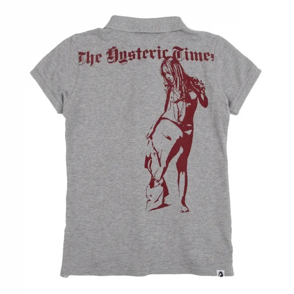 ヒステリックグラマーHYSTERIC GLAMOUR バックガールプリントポロシャツ グレーF K-111533_002