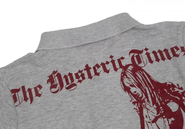 ヒステリックグラマーHYSTERIC GLAMOUR バックガールプリントポロシャツ グレーF K-111533_003