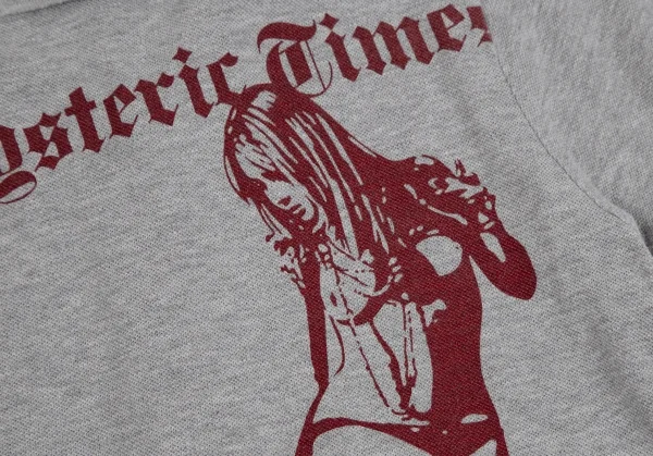 ヒステリックグラマーHYSTERIC GLAMOUR バックガールプリントポロシャツ グレーF K-111533_004