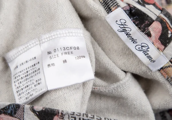 ヒステリックグラマーHYSTERIC GLAMOUR アメコミガールプリントジップアップパーカー 杢グレーF K-111535_014