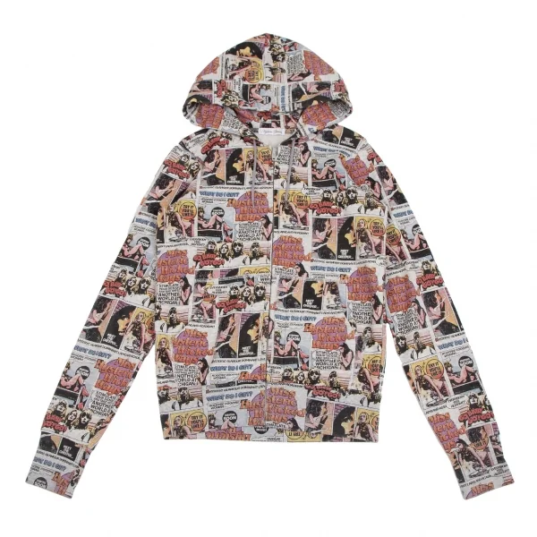 ヒステリックグラマーHYSTERIC GLAMOUR アメコミガールプリントジップアップパーカー 杢グレーF K-111535_002