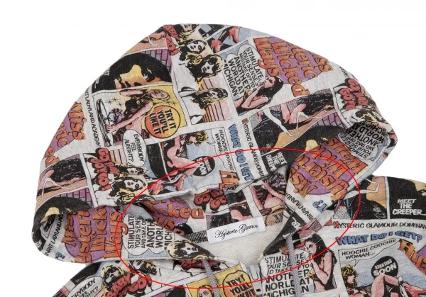 ヒステリックグラマーHYSTERIC GLAMOUR アメコミガールプリントジップアップパーカー 杢グレーF K-111535_004