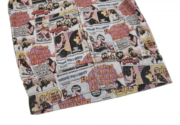 ヒステリックグラマーHYSTERIC GLAMOUR アメコミガールプリントジップアップパーカー 杢グレーF K-111535_009