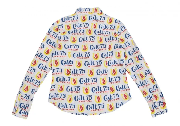 ヒステリックグラマーHYSTERIC GLAMOUR Calt75総柄プリントシャツ 白F K-111536_014