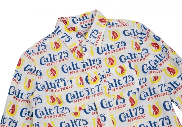 ヒステリックグラマーHYSTERIC GLAMOUR Calt75総柄プリントシャツ 白F K-111536_003
