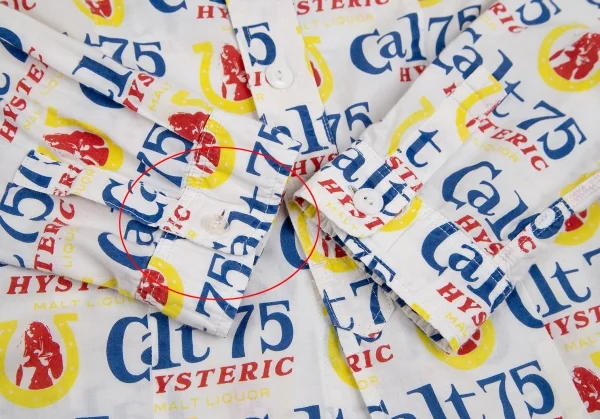 ヒステリックグラマーHYSTERIC GLAMOUR Calt75総柄プリントシャツ 白F K-111536_009