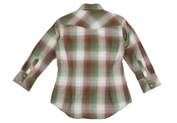 ヒステリックグラマーHYSTERIC GLAMOUR チェックウエスタンシャツ 緑白F K-111538_012