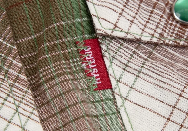 ヒステリックグラマーHYSTERIC GLAMOUR チェックウエスタンシャツ 緑白F K-111538_007
