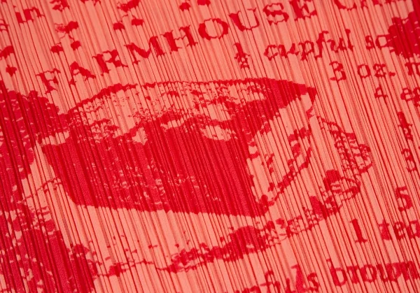 プリーツプリーズPLEATS PLEASE ケーキレシピプリントプリーツ半袖スキッパーシャツ ピンク3 K-111540_008