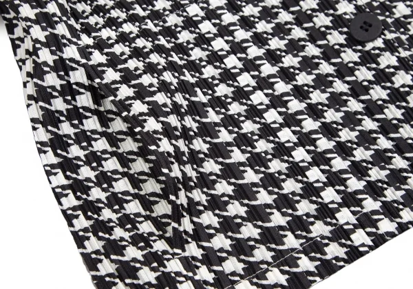 プリーツプリーズPLEATS PLEASE ハウンドトゥースプリーツジャケット 白黒3 K-111544_010