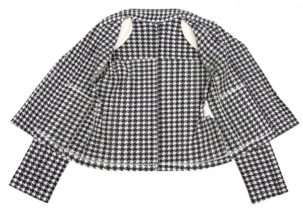 プリーツプリーズPLEATS PLEASE ハウンドトゥースプリーツジャケット 白黒3 K-111544_011