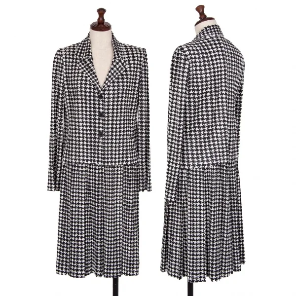 プリーツプリーズPLEATS PLEASE ハウンドトゥースプリーツジャケット 白黒3 K-111544_015