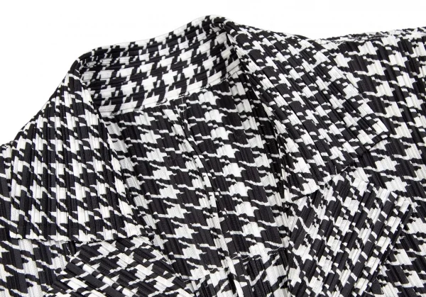 プリーツプリーズPLEATS PLEASE ハウンドトゥースプリーツジャケット 白黒3 K-111544_004