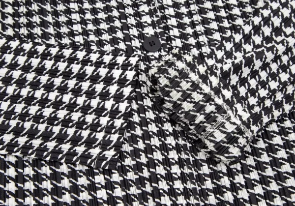 プリーツプリーズPLEATS PLEASE ハウンドトゥースプリーツジャケット 白黒3 K-111544_008