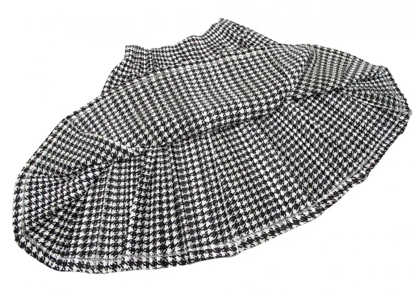 プリーツプリーズPLEATS PLEASE ハウンドトゥースプリーツスカート 白黒5 K-111545_006