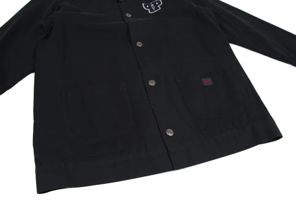 パパスPapas 裏チェックフェルトワッペンマウンテンパーカー 紺S K-111555_010