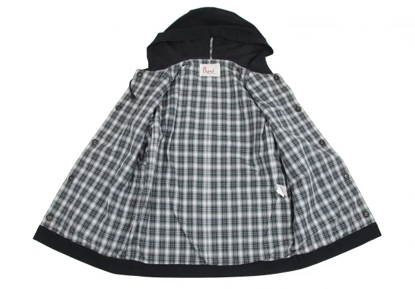 パパスPapas 裏チェックフェルトワッペンマウンテンパーカー 紺S K-111555_013