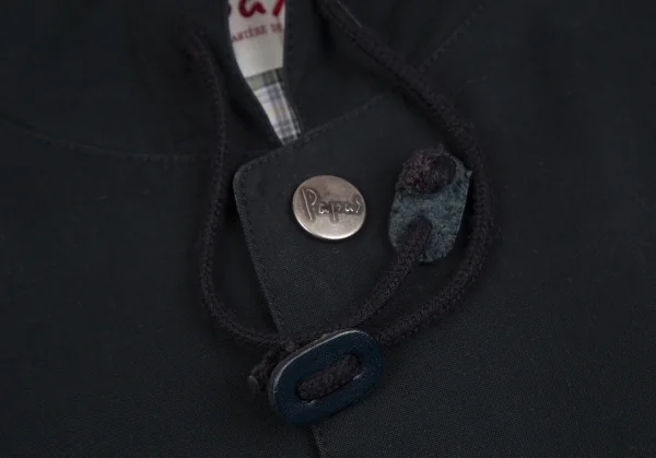 パパスPapas 裏チェックフェルトワッペンマウンテンパーカー 紺S K-111555_006