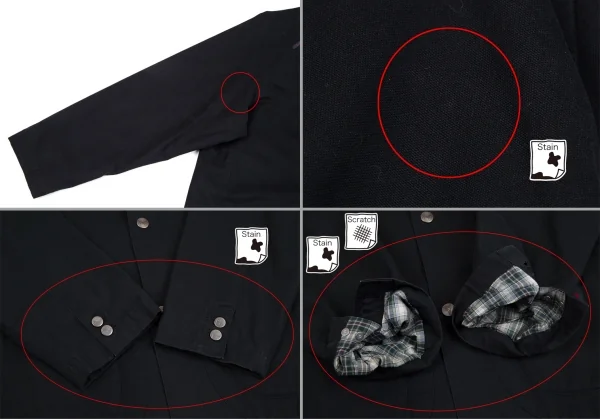 パパスPapas 裏チェックフェルトワッペンマウンテンパーカー 紺S K-111555_009