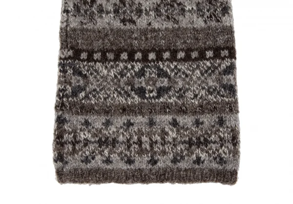 パパスPapas ノルディックボーダーニットチューブマフラー グレー K-111564_003