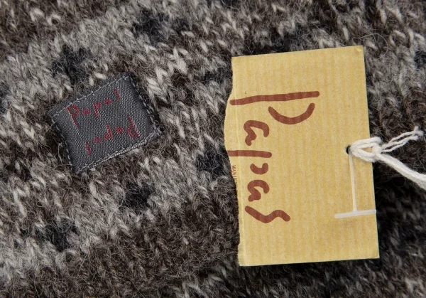 パパスPapas ノルディックボーダーニットチューブマフラー グレー K-111564_008