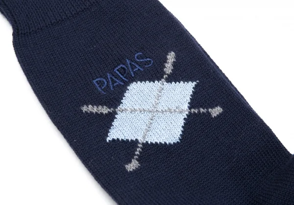 新品!パパスPapas アーガイルソックス ネイビーM位(25cm~27cm) K-111566_003