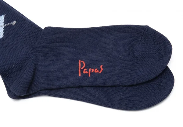 新品!パパスPapas アーガイルソックス ネイビーM位(25cm~27cm) K-111566_004