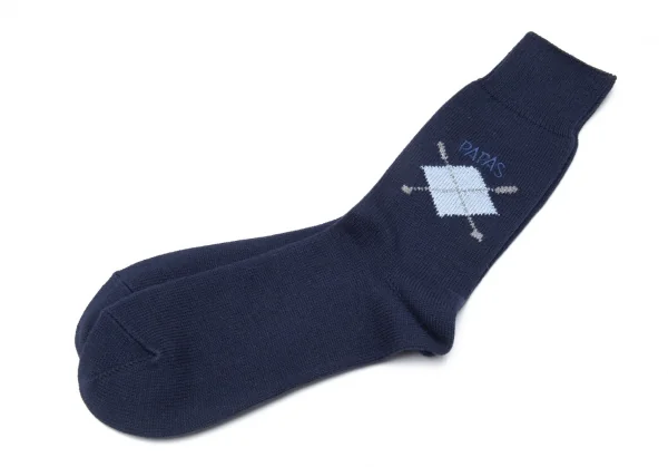 新品!パパスPapas アーガイルソックス ネイビーM位(25cm~27cm) K-111566_005