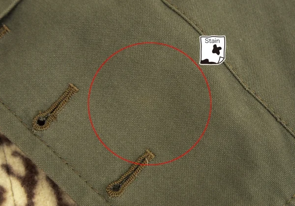 コムデギャルソンCOMME des GARCONS ダマスク柄フリースニット切替ショートジャケットドッキングコート カーキ茶S K-111571_009