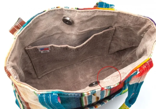 トーテムTOTEM ネイティブ柄キャンバストートバッグ ベージュ赤青他 K-111606_010