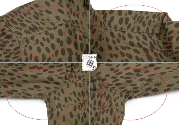 ヒステリックグラマーHYSTERIC GLAMOUR まだらプリントミリタリーシャツ ベージュF K-111609_005