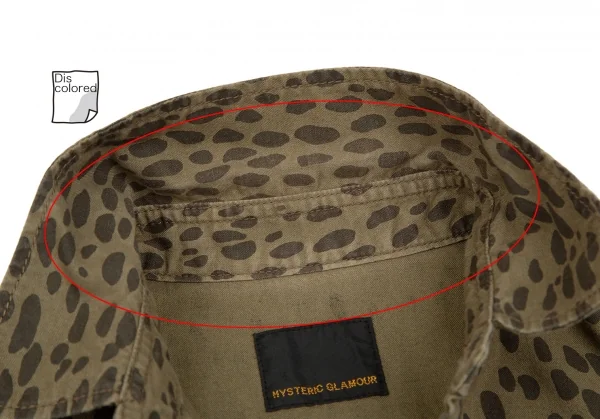 ヒステリックグラマーHYSTERIC GLAMOUR まだらプリントミリタリーシャツ ベージュF K-111609_006