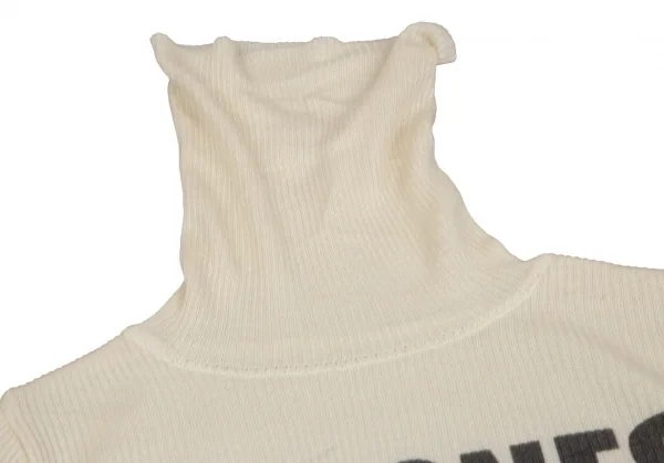 ヒステリックグラマーHYSTERIC GLAMOUR ラモーンズロゴプリントタートルネックリブニット クリームF K-111610_005