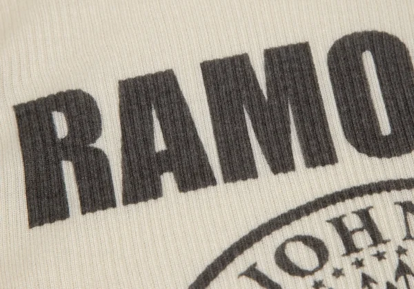 ヒステリックグラマーHYSTERIC GLAMOUR ラモーンズロゴプリントタートルネックリブニット クリームF K-111610_007