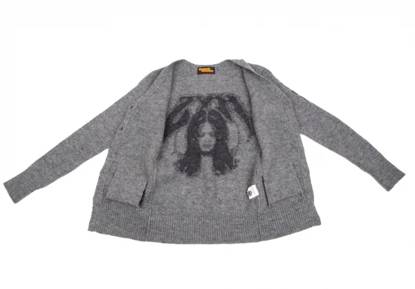 ヒステリックグラマーHYSTERIC GLAMOUR バックガールニットカーディガン グレーF K-111613_012