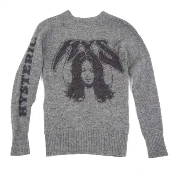 ヒステリックグラマーHYSTERIC GLAMOUR バックガールニットカーディガン グレーF K-111613_002