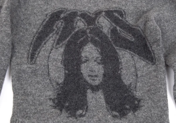 ヒステリックグラマーHYSTERIC GLAMOUR バックガールニットカーディガン グレーF K-111613_004