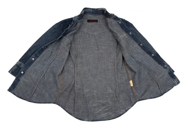 ヒステリックグラマーHYSTERIC GLAMOUR ウォッシュデニムウエスタンシャツ インディゴF K-111615_011