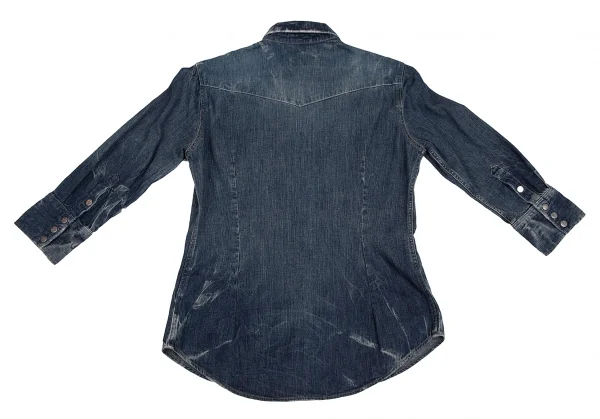 ヒステリックグラマーHYSTERIC GLAMOUR ウォッシュデニムウエスタンシャツ インディゴF K-111615_012
