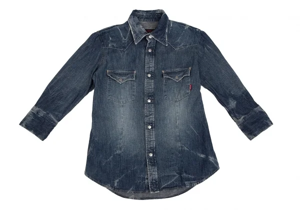 ヒステリックグラマーHYSTERIC GLAMOUR ウォッシュデニムウエスタンシャツ インディゴF K-111615_002