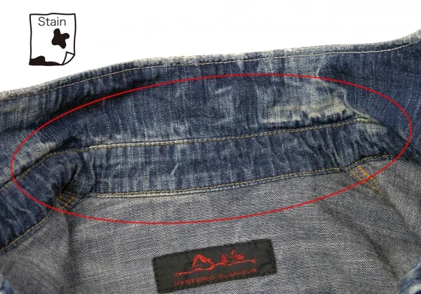 ヒステリックグラマーHYSTERIC GLAMOUR ウォッシュデニムウエスタンシャツ インディゴF K-111615_005
