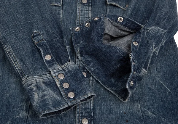 ヒステリックグラマーHYSTERIC GLAMOUR ウォッシュデニムウエスタンシャツ インディゴF K-111615_007