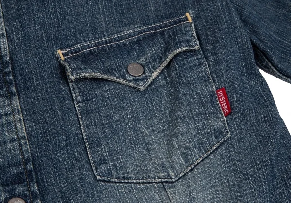 ヒステリックグラマーHYSTERIC GLAMOUR ウォッシュデニムウエスタンシャツ インディゴF K-111615_008
